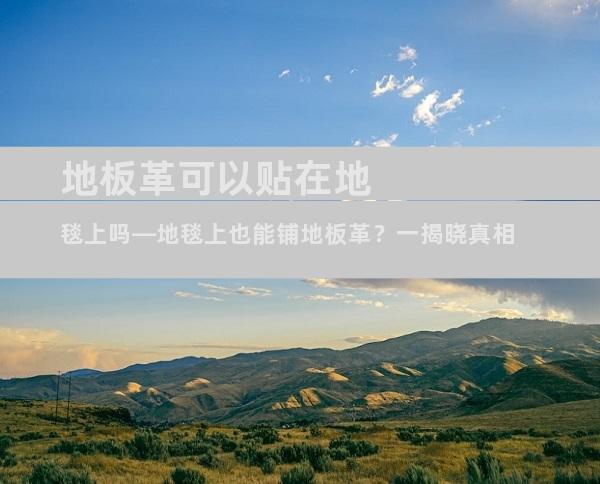 地板革可以贴在地毯上吗—地毯上也能铺地板革？一揭晓真相